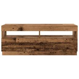 Berkfield Home TV Cabinet with LED Lights Old Wood 300x35x40 cm Engineered Wood in Brown - Size: 300 x 35 x 40 cm - thumbnail 7