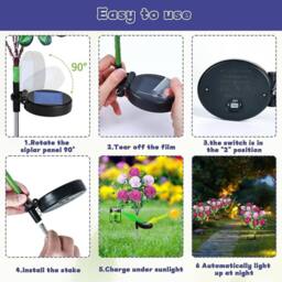 Havendro 2 Pack Purple small clove Solar Powered Lights Garden - thumbnail 4
