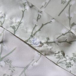 OHS Duvet Cover Set Willow Quilt Reversible Bedding in Pale Green - Size: Super King - thumbnail 7