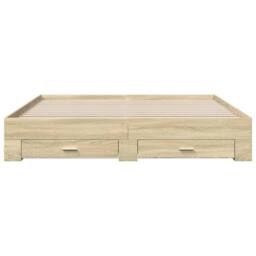 Berkfield Home Modern Bed Frame with Drawers without Mattress Sonoma Oak 200x200 cm in Light Tan - thumbnail 4