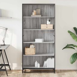 Berkfield Home Bookcase Grey Sonoma 80.5x35x170.5 cm Engineered Wood - thumbnail 3