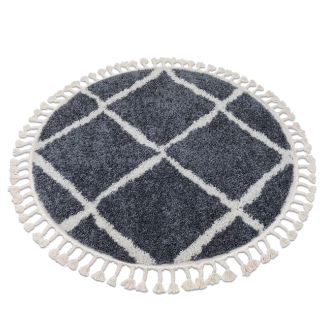 RugsX Berber Rug in Grey - Size: 120 cm diameter - image 1