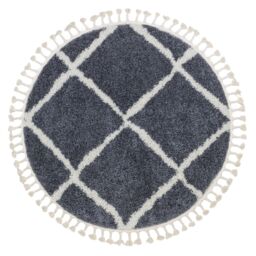 RugsX Berber Rug in Grey - Size: 120 cm diameter - thumbnail 2