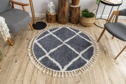RugsX Berber Rug in Grey - Size: 120 cm diameter - thumbnail 5