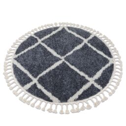 RugsX Berber Rug in Grey - Size: 120 cm diameter - thumbnail 1