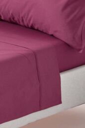 Homescapes Egyptian Cotton Flat Sheet 200 Thread Count in Plum - Size: Double Flat - thumbnail 1