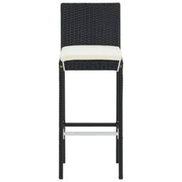 Berkfield Home 7 Piece Garden Bar Set Black Solid Wood Acacia & Poly Rattan - thumbnail 6