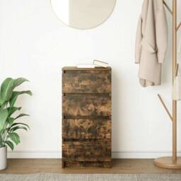 Berkfield Home Sideboard Smoked Oak 37.5x35x76 cm Engineered Wood in Brown - thumbnail 1