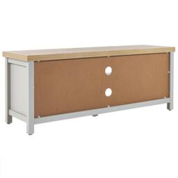 Wyld and Coco 130 cm TV Stand Grey Body Light Wood Top Cable Management Concealed - thumbnail 6