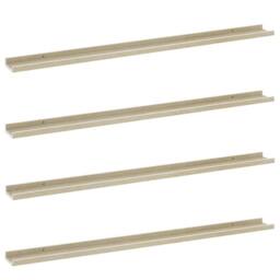 Berkfield Home Wall Shelves 4 pcs White & Sonoma Oak 115x9x3 cm - Size: 115 x 9 x 3 cm - thumbnail 1