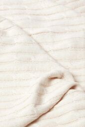 Homescapes Cotton Cable Knit Throw Soft & Cosy Vintage Blanket in Natural - Size: 130 cm x 170 cm - thumbnail 5