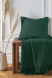 Drift Home 'Hayden' Textured Woven Throw in Green - Size: 130 cm x 180 cm - thumbnail 3