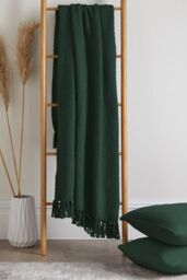 Drift Home 'Hayden' Textured Woven Throw in Green - Size: 130 cm x 180 cm - thumbnail 2