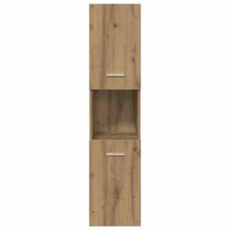 Berkfield Home Bathroom Hanging Cabinet Artisian Oak 30x30x130 cm Engineered Wood in Brown - Size: 30 x 30 x 130 cm - thumbnail 4