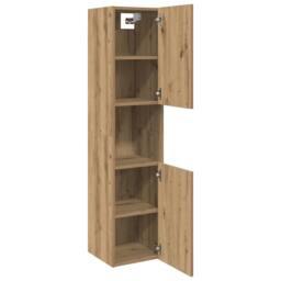 Berkfield Home Bathroom Hanging Cabinet Artisian Oak 30x30x130 cm Engineered Wood in Brown - Size: 30 x 30 x 130 cm - thumbnail 5