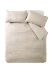 Catherine Lansfield 'Folkstone Geo' Duvet Cover Set in Natural - Size: Single - thumbnail 4