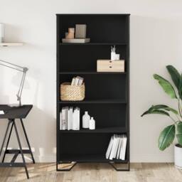 Berkfield Home Classic Book Cabinet Black 80x31x169 cm Engineered wood - Size: 80 x 31 x 169 cm - thumbnail 1