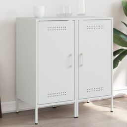 Berkfield Home Sideboards 2 pcs White 36x39x79 cm Steel - Size: 36 x 39 x 79 cm - thumbnail 1