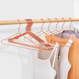EONLION 20pcs Rose Gold Coat Hangers Clothes Trousers Rack - Size: 500mm - thumbnail 1