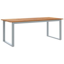 Berkfield Home 9 Piece Garden Dining Set Solid Wood Acacia & Metal in Grey - thumbnail 5