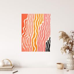 "Wee Blue Coo Wall Art Print The Sand After The Sea Abstract 1 Warm Living Room in Pink - Size: W18"" x H24""" - thumbnail 4