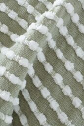 Catherine Lansfield 'Stab Stitch' Blanket Throw in Green - Size: 125 cm x 150 cm - thumbnail 2