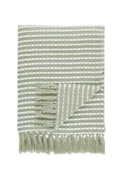Catherine Lansfield 'Stab Stitch' Blanket Throw in Green - Size: 125 cm x 150 cm - thumbnail 6