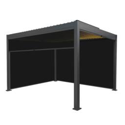 Monstershop Aluminium Pergola With Anthracite Blinds & LED Lights - 3m x 4m in Grey - thumbnail 1