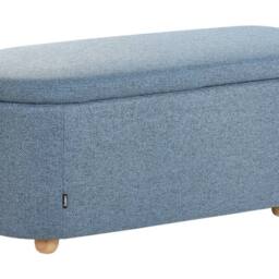 Wyld and Coco Blue Water-Repellent Upholstered Storage Bench - thumbnail 2