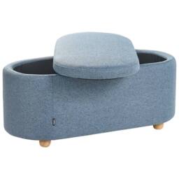 Wyld and Coco Blue Water-Repellent Upholstered Storage Bench - thumbnail 4