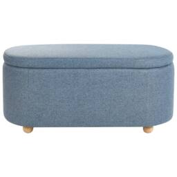 Wyld and Coco Blue Water-Repellent Upholstered Storage Bench - thumbnail 6