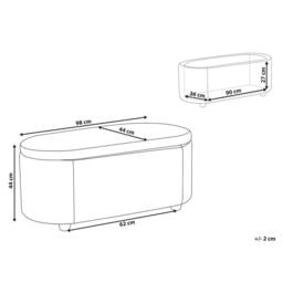 Wyld and Coco Blue Water-Repellent Upholstered Storage Bench - thumbnail 3