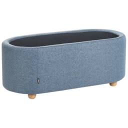 Wyld and Coco Blue Water-Repellent Upholstered Storage Bench - thumbnail 5