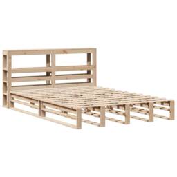 Berkfield Home Bed Frame without Mattress 140x200 cm Solid Wood Pine in Light Brown - thumbnail 3