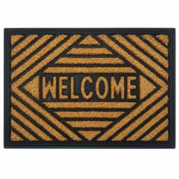 Marco Paul Welcome Coir Door Mat Non Slip in Black - Size: 40 cm x 60 cm - thumbnail 5