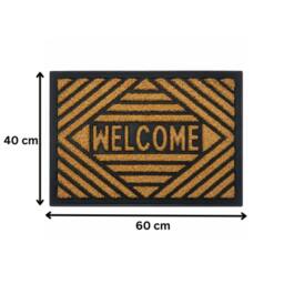 Marco Paul Welcome Coir Door Mat Non Slip in Black - Size: 40 cm x 60 cm - thumbnail 3