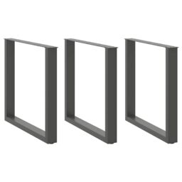 Berkfield Home Coffee Table Legs U-Shaped 3 pcs Anthracite 80x(72-73) cm Steel in Black - thumbnail 1