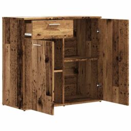 Berkfield Home Sideboard Old Wood 80x36x75 cm Engineered Wood in Brown - Size: 80 x 36 x 75 cm - thumbnail 5