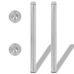 Berkfield Home Telescopic Table Legs 4 pcs Brushed Nickel 710 mm-1100 mm in Silver