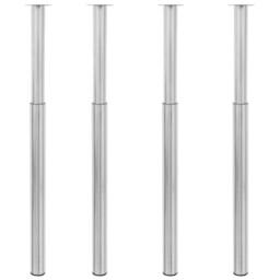 Berkfield Home Telescopic Table Legs 4 pcs Brushed Nickel 710 mm-1100 mm in Silver - thumbnail 2
