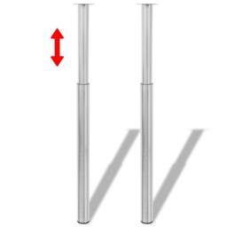 Berkfield Home Telescopic Table Legs 4 pcs Brushed Nickel 710 mm-1100 mm in Silver - thumbnail 3