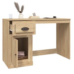 Berkfield Home Desk with Drawer Sonoma Oak 115x50x75 cm Engineered Wood in Brown - Size: 115 x 50 x 75 cm - thumbnail 5