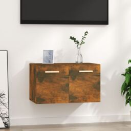 Berkfield Home Wall Cabinet Smoked Oak 60x36.5x35 cm Engineered Wood in Brown - thumbnail 1
