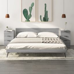 Berkfield Home Bedside Cabinets 2 pcs Grey Sonoma 40x36x65 cm - Size: 40 x 36 x 65 cm - thumbnail 1