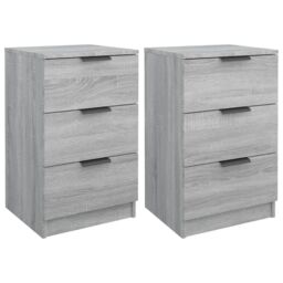 Berkfield Home Bedside Cabinets 2 pcs Grey Sonoma 40x36x65 cm - Size: 40 x 36 x 65 cm - thumbnail 2
