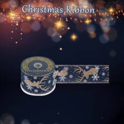 VFM e-Store Christmas Ribbon Garland 7cm x 10cm Blue X 1 - Size: 7 cm x 10 cm - thumbnail 3
