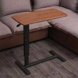 Ventryn Adjustable Height Medical Overbed Table with Wheels for Home Hospital in Brown - thumbnail 5