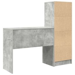 Berkfield Home Desk with Storage Concrete Grey Engineered Wood - thumbnail 8