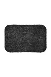 FWStyle 100% Cotton Dirt Stopper Anti Slip Door Mat 50x75cm - Jet Black - Size: 50 cm x 75 cm - thumbnail 2