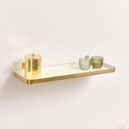Melody Maison Gold & Ivory Enamelled Metal Wall Shelf - 50cm - thumbnail 2